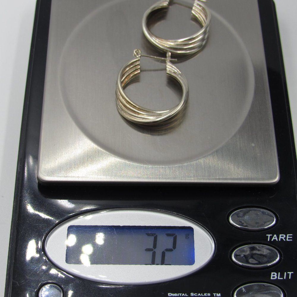 Sterling Silver Odd Layered Wire Dangle Earrings - image 6